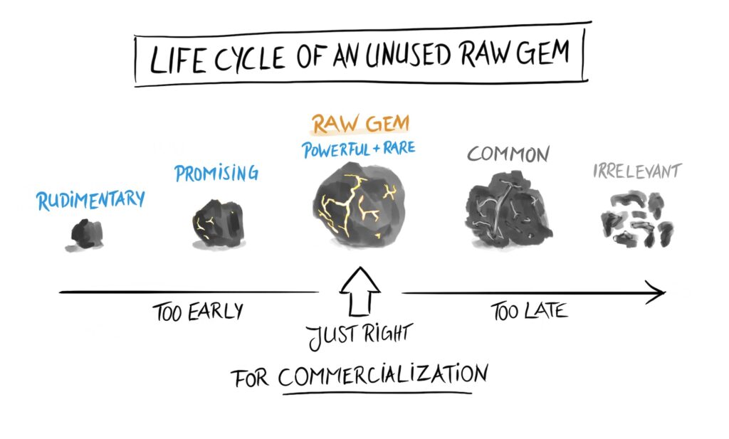 Life cycle of a "raw gem" © SOMMERRUST 2020